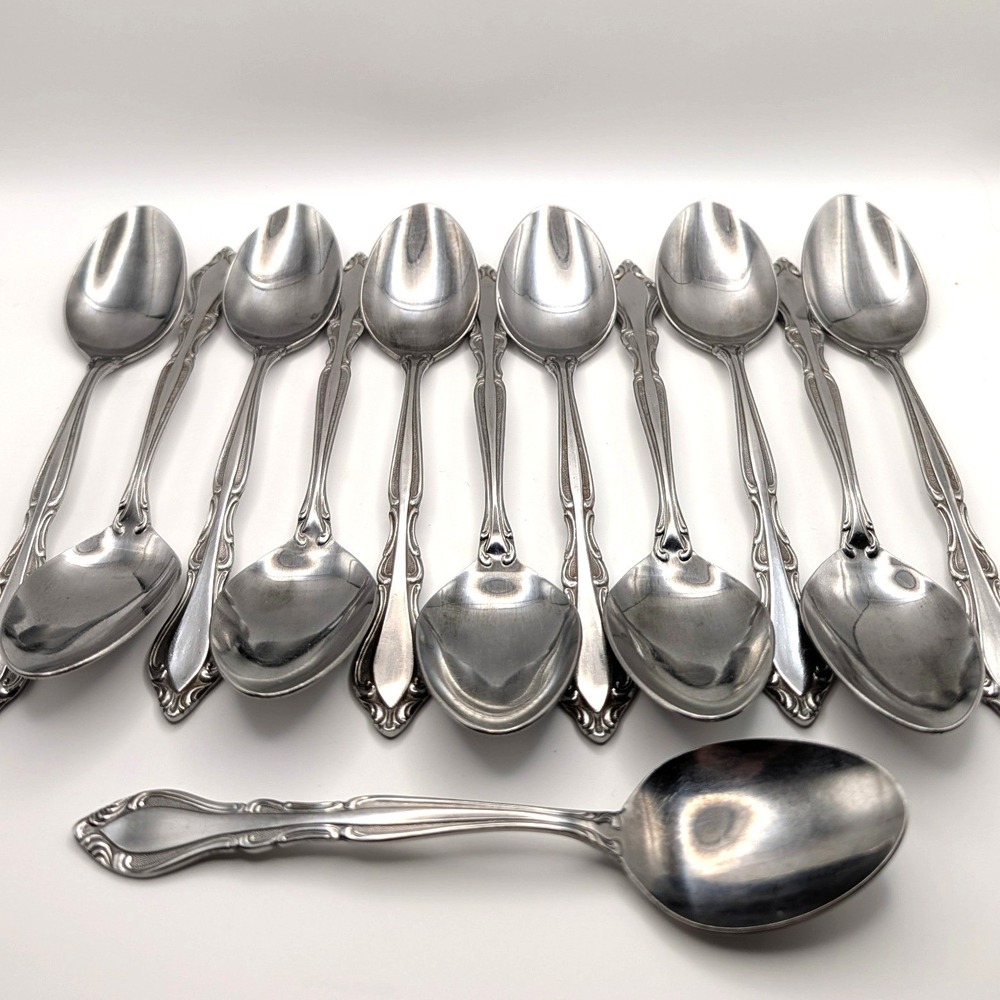 Stanley Roberts Stainless Auberge Tablespoons Scroll Pattern Set of 11 Japan